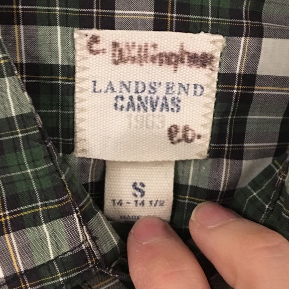 Lands’ End Canvas plaid button down - Picture 2 of 3